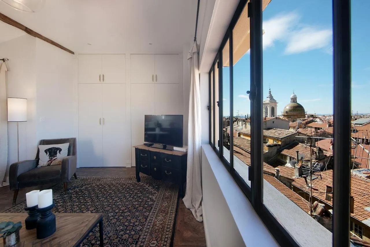 ニースCocoon Loft - Magnifique Loft Sous Toit, Refait A Neuf, Vues Splendides, Clim, Wifiアパートメント
